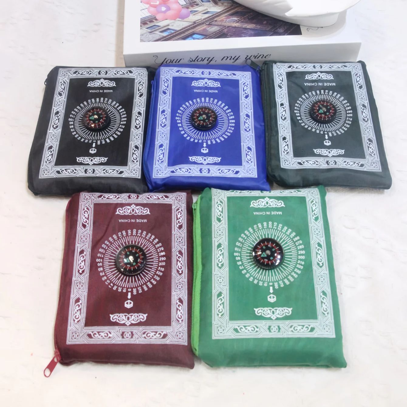 Maranta Prayer Plant - 5pcs Portable Prayer Rug with Compass