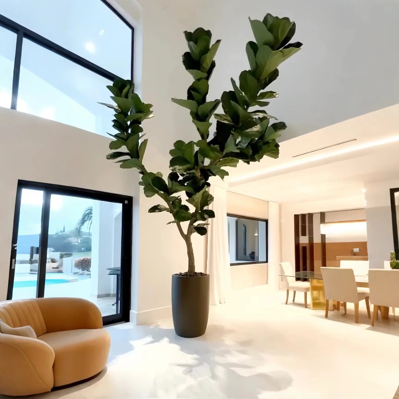 Ficus Lyrata Tree - Artificial Plants Indoor Potted Plant Artificial