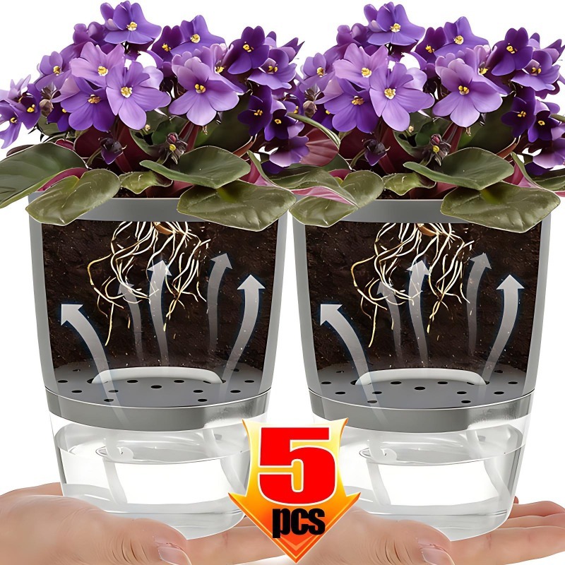 Aloe Vera Pot - 5/1Pcs Self Watering Plastic Flower Pot