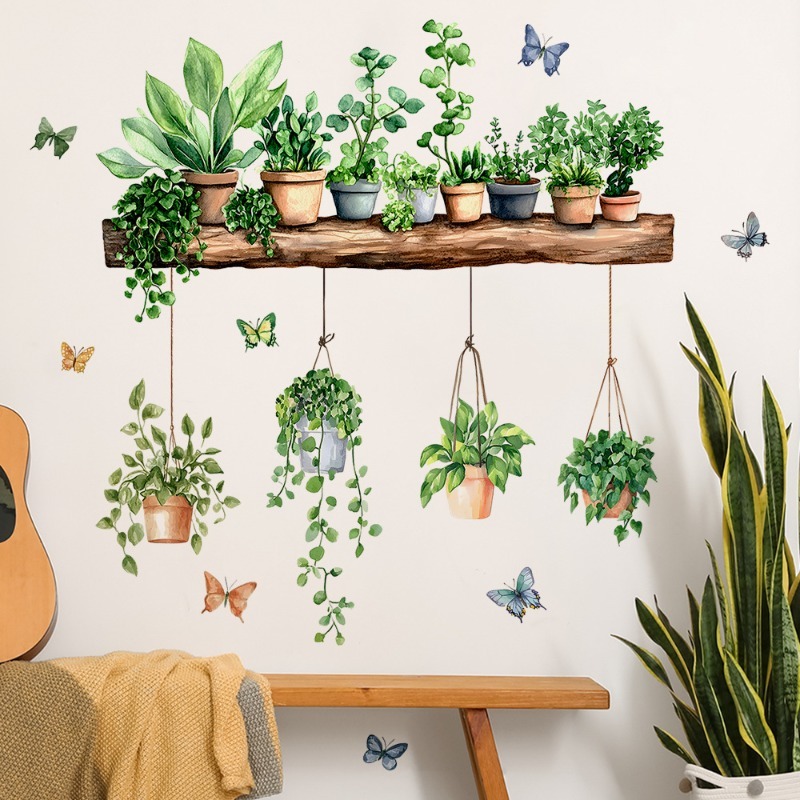 Echeveria Succulent - 3D Potted Green Plant Shelf Wall