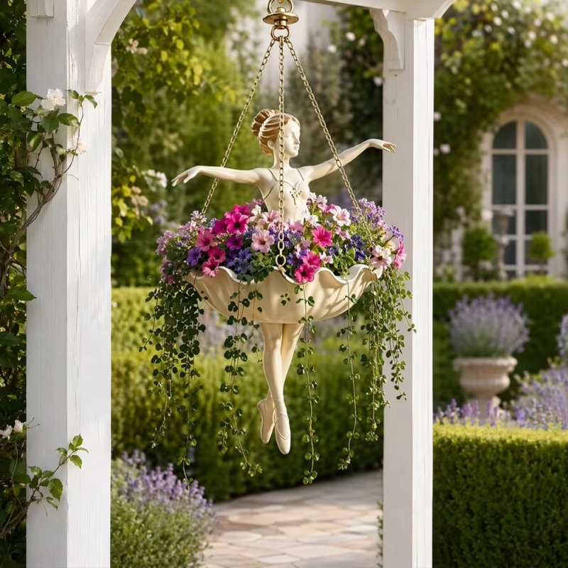 Spider Plant Hanging - Resin Ballet Dancer Hanging Planter Decorative