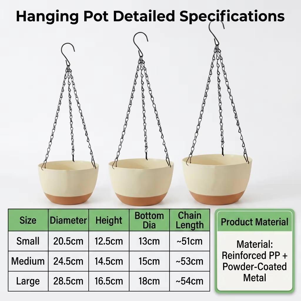 Spider Plant Hanging - Modern Everyday Dual-Color Hanging Flower Pots