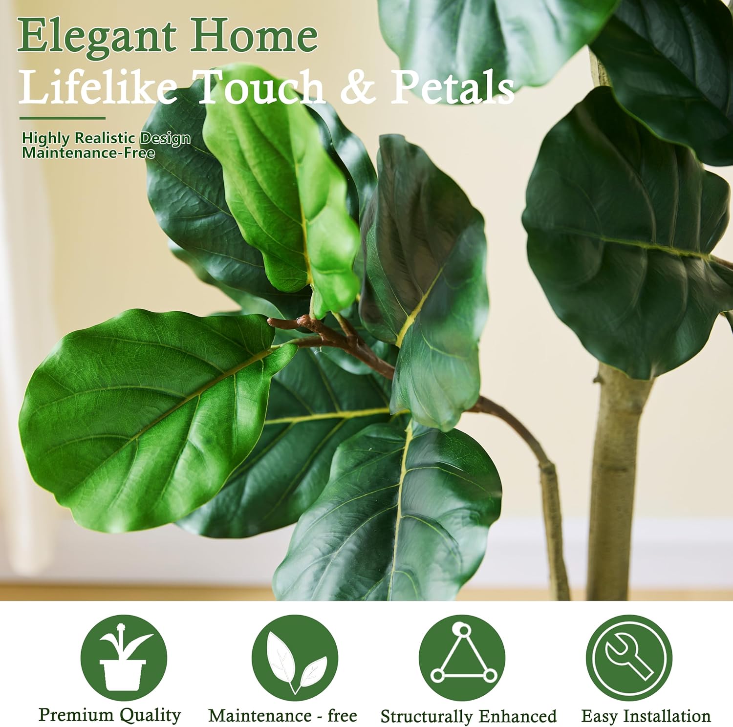 135cm Artificial Fiddle Leaf F - Ficus Lyrata Tree ulasan dan harga