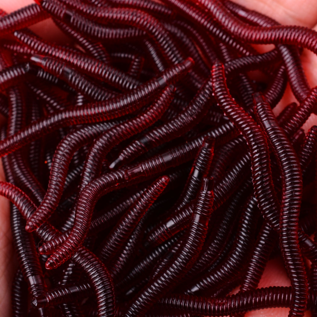 50pcs Lifelike Red Worm Soft L - Aglaonema Red ulasan dan harga