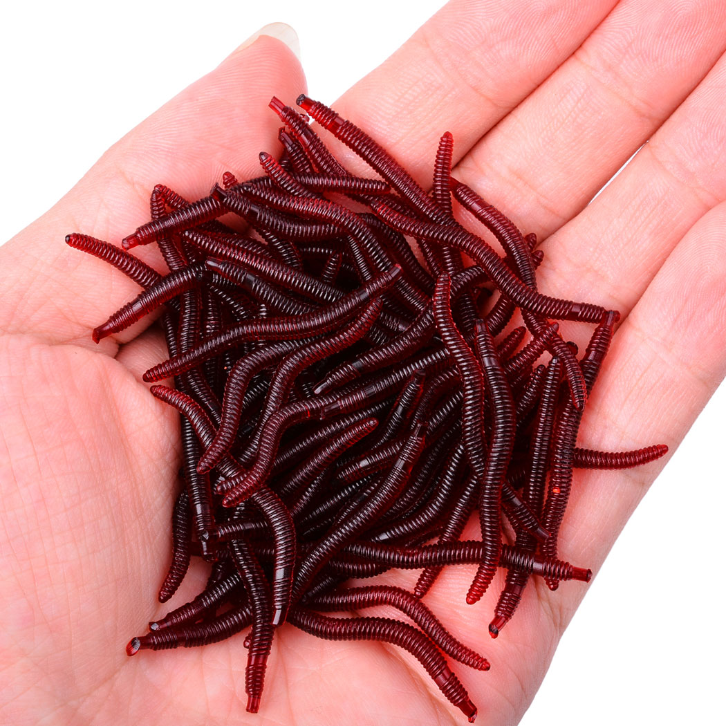50pcs Lifelike Red Worm Soft L - Aglaonema Red ulasan dan harga