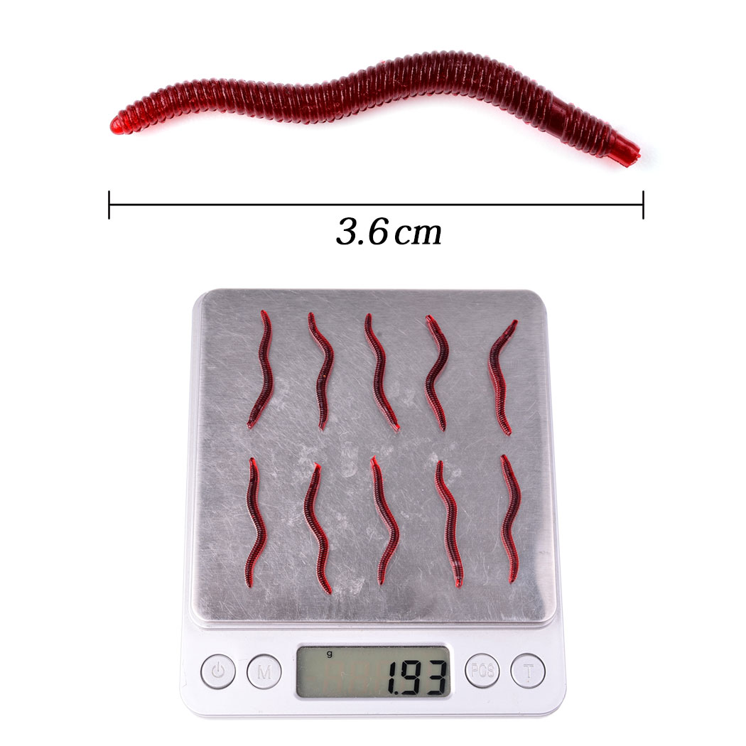 50pcs Lifelike Red Worm Soft L - Aglaonema Red ulasan dan harga