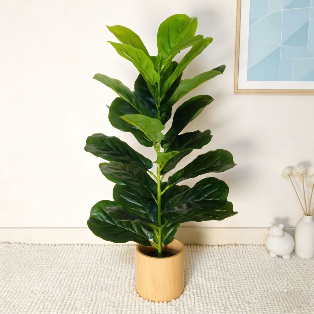 Green Plastic Artificial Ficus - Ficus Lyrata Tree ulasan dan harga