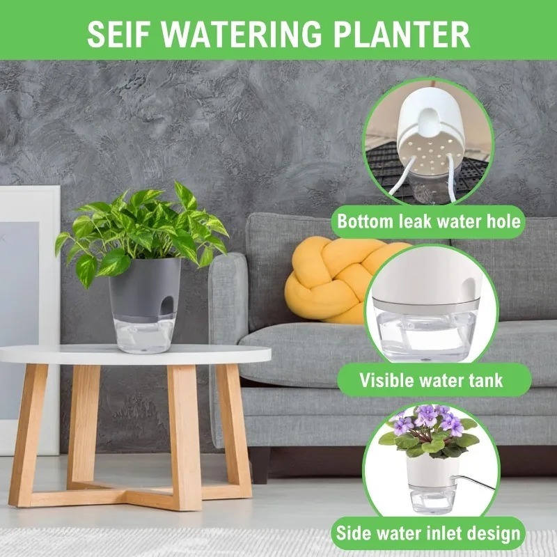 5/1Pcs Self Watering Plastic F - Aloe Vera Pot ulasan dan harga