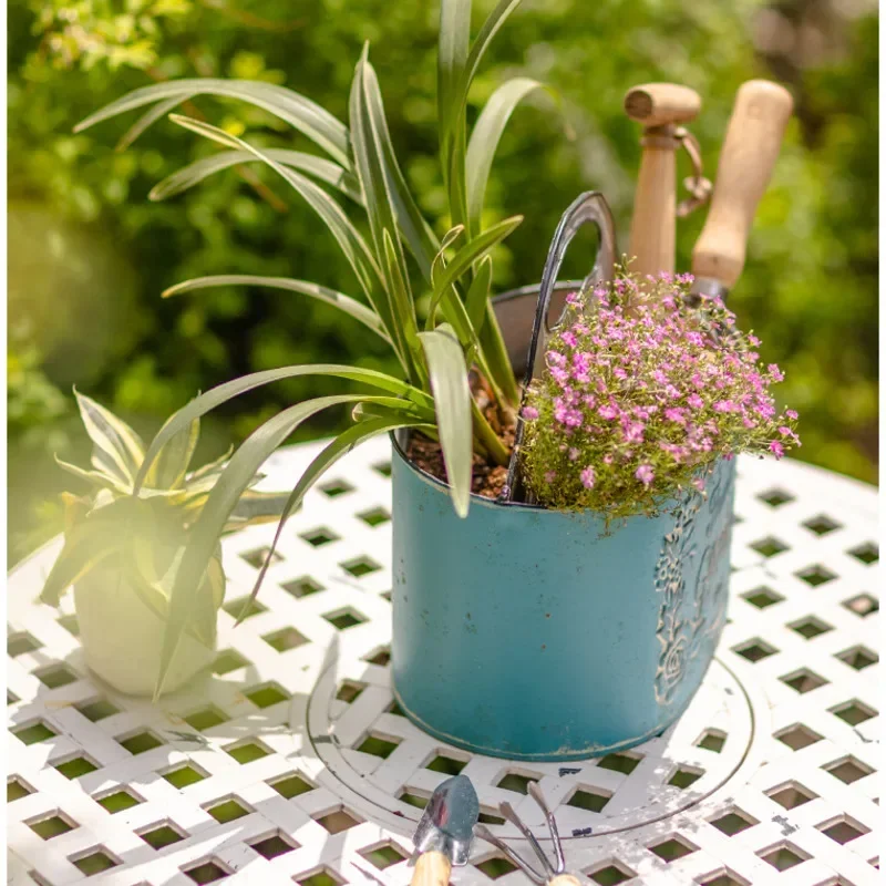 Blue Hanging Wall Planter Aged - Spider Plant Hanging ulasan dan harga